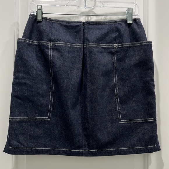 MaxMara Blue Vivetta Italy Wide Pocket Denim Mini Skirt Sz 6 - Picture 6 of 7